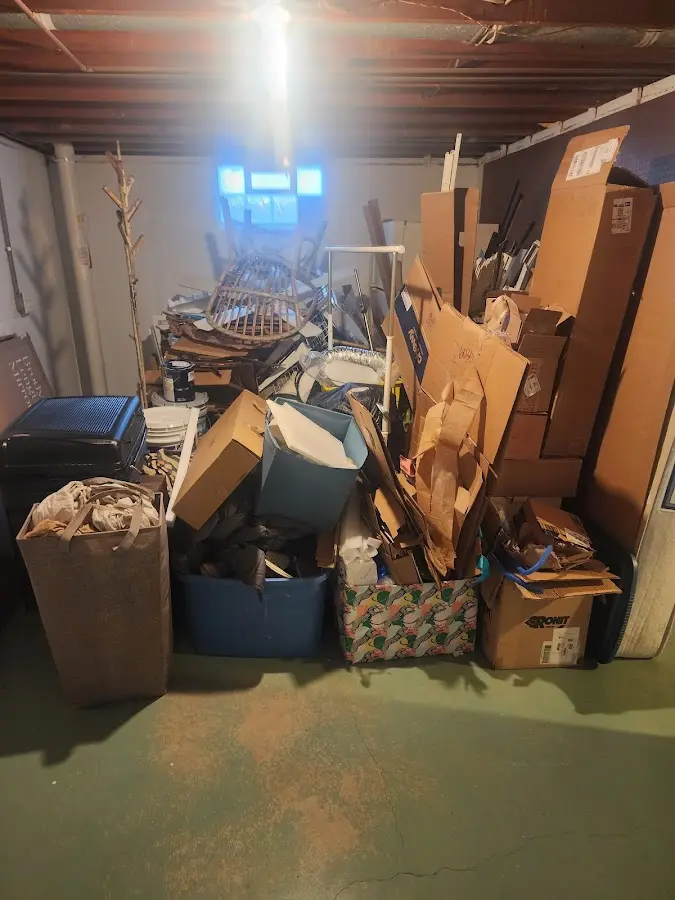 Roll-off dumpster container at job site for 6 Yard Dumpster Rental in Windsor